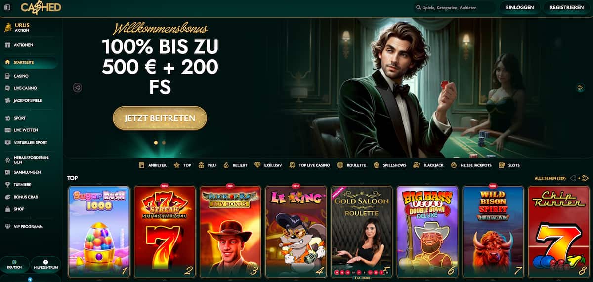 Cashed-Direkter Zugang ohne KYC, riesige Spielauswahl & Bonus bis 500 € + 200 Freispiele. Dazu Reloads, Cashback & ein 5-stufiges VIP-System mit persönlichen Managern, schnelleren Auszahlungen & Extra-Boni. Anjouan-lizenziert, seriös & spielerfreundlich.